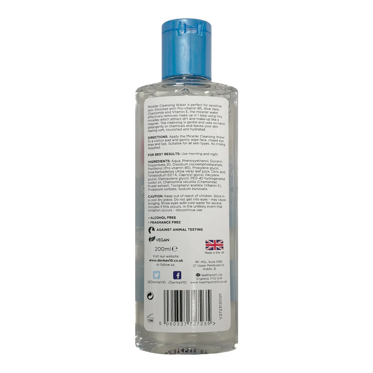 DermaV10 Micellar Water 200ml - Image 2