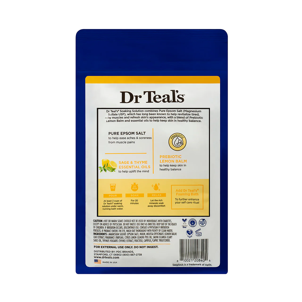 Dr Teal's Pure Epsom Salt Prebiotic Lemon Balm 1.36kg - Image 2
