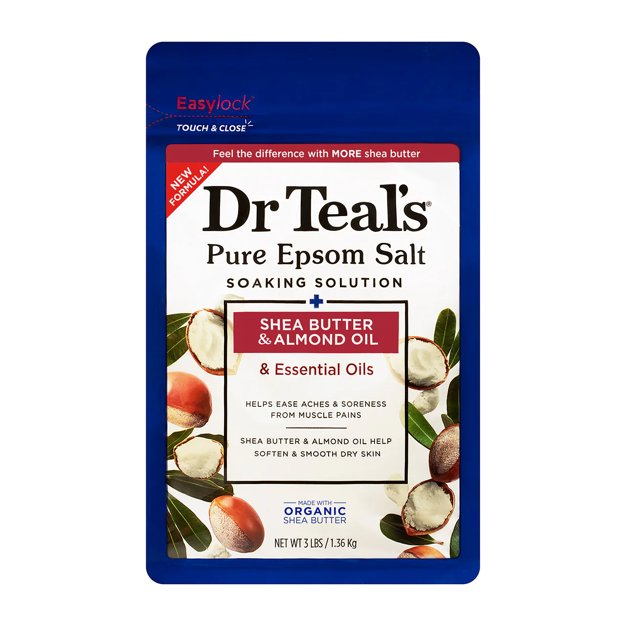 Dr Teal's Pure Epsom Salt Shea Butter & Almond Oil 1.36kg