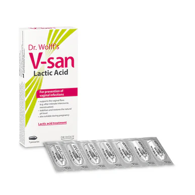 Dr Wolff's V-san Lactic Acid 7 Pessaries