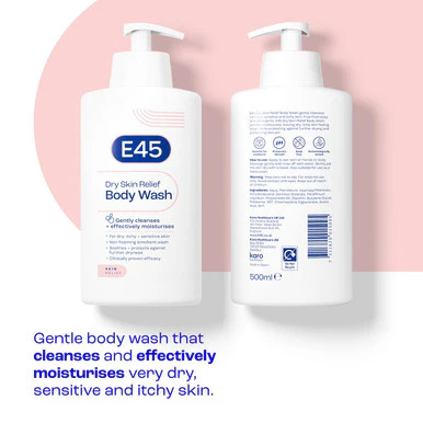 E45 Dry Skin Relief Body Wash 500ml - Image 2