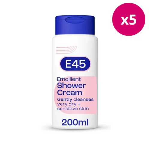 E45 Emollient Shower Cream 200ml x 5