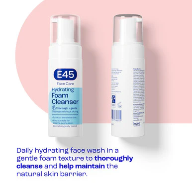 E45 Foaming Face Cleanser for Dry & Sensitive Skin 200ml - Image 2