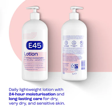 E45 Moisturiser Body Lotion for Dry & Sensitive Skin 1L - Image 3