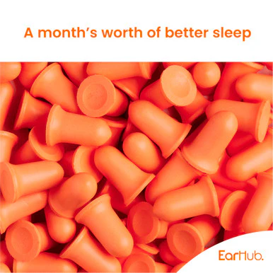 EarHub Premium Soft Foam Earplugs Orange 30 Pairs - Image 3