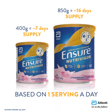Ensure NutriVigor Shake Strawberry Flavour 850g - Image 4