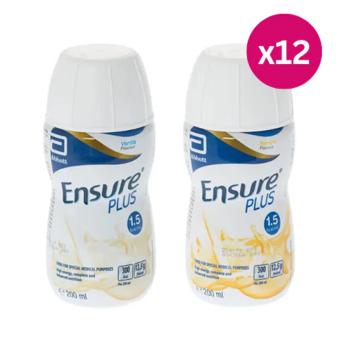 Ensure Plus Milkshake Vanilla and Banana Bundle 12 x 200ml