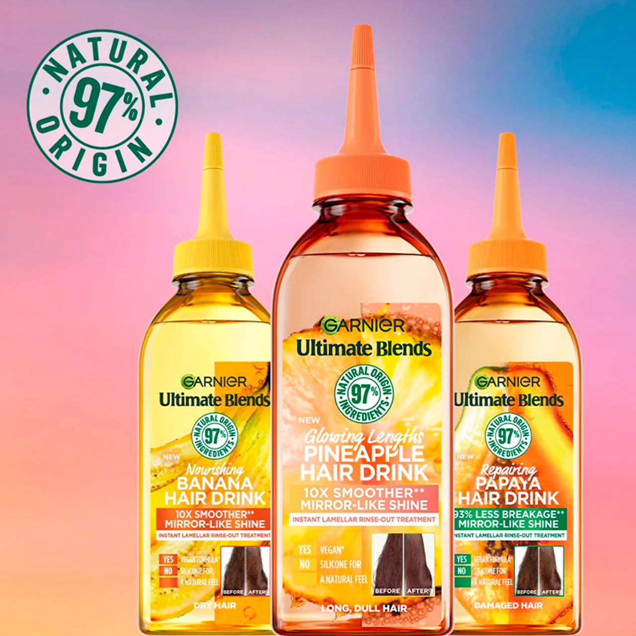 Garnier Ultimate Blends Glowing Lengths Pineapple Hair Drink 200ml - Image 2
