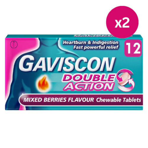 Gaviscon Double Action Mixed Berries Chewable 48 Tablets