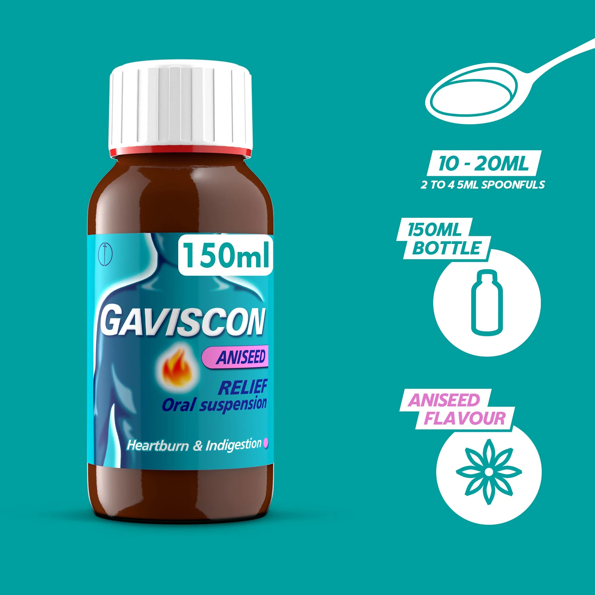 Gaviscon Original Liquid Aniseed 150ml - Image 4