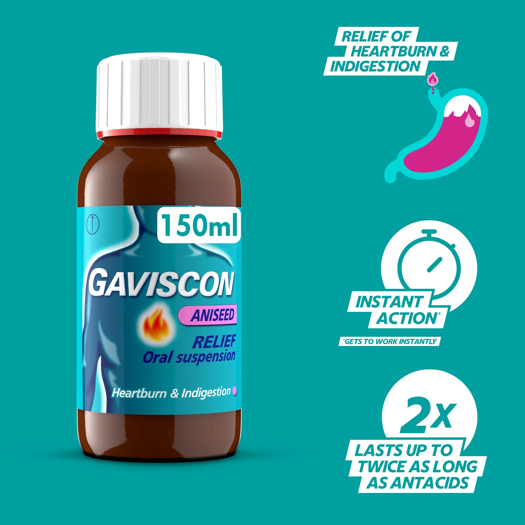 Gaviscon Original Liquid Aniseed 150ml - Image 7