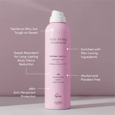 Gem Skin-Loving Deodorant Coconut Vanilla 200ml - Image 3