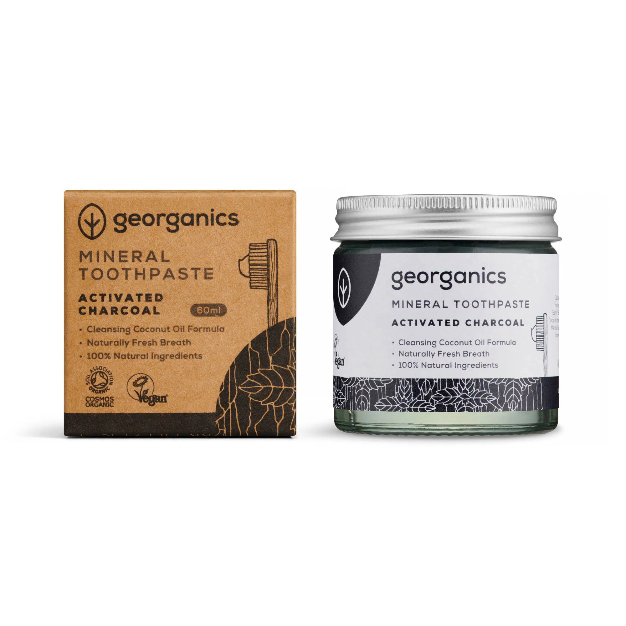 Georganics Mineral Activated Charcoal Toothpaste 60ml - Image 2
