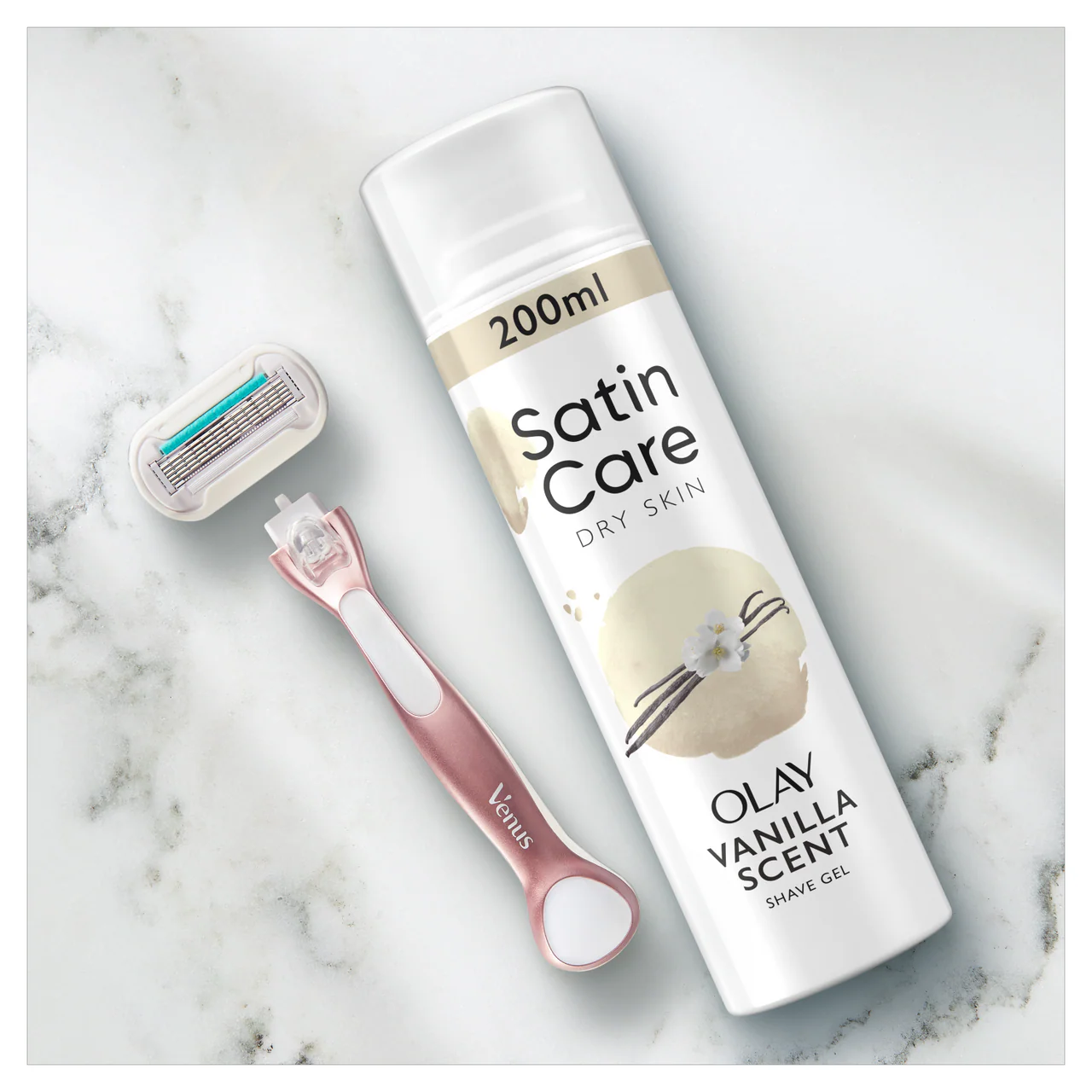 Gillette Venus Satin Care Shaving Gel Dry Skin Vanilla 200ml - Image 4