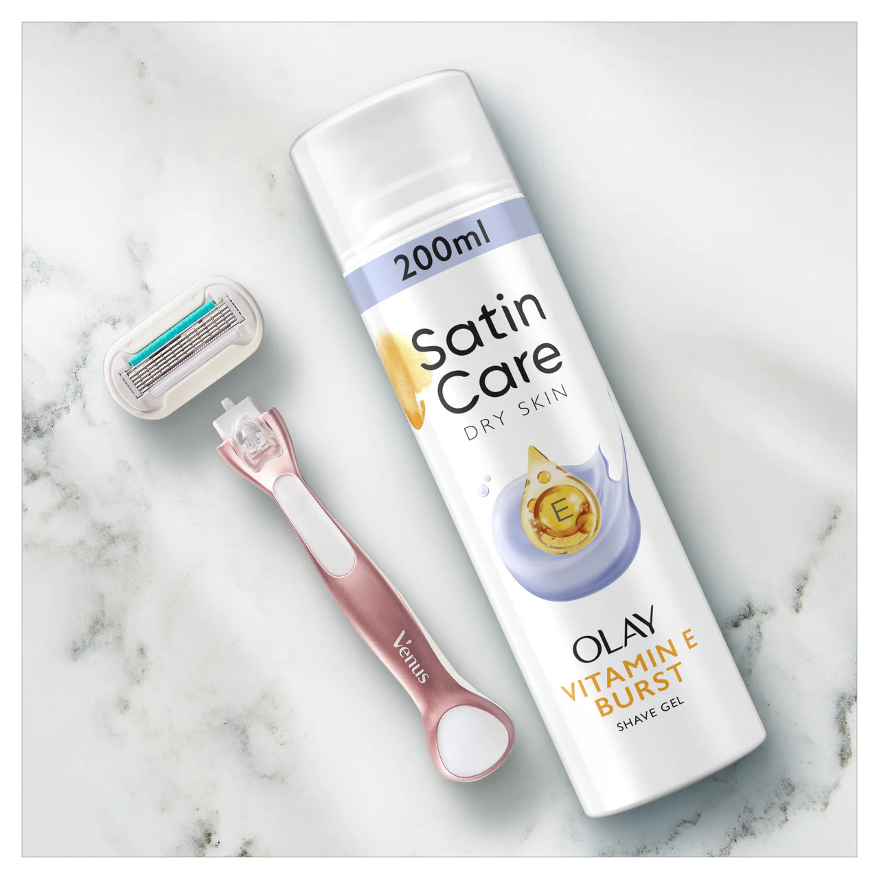 Gillette Venus Satin Care Shaving Gel Olay & Vitamin E 200ml - Image 4