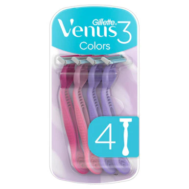 Gillette Venus3 Colours Disposable Razors 4 Razors