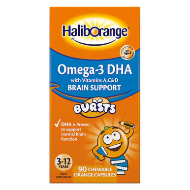 Haliborange Omega 3 DHA Brain Support Burst Orange 90 Capsules