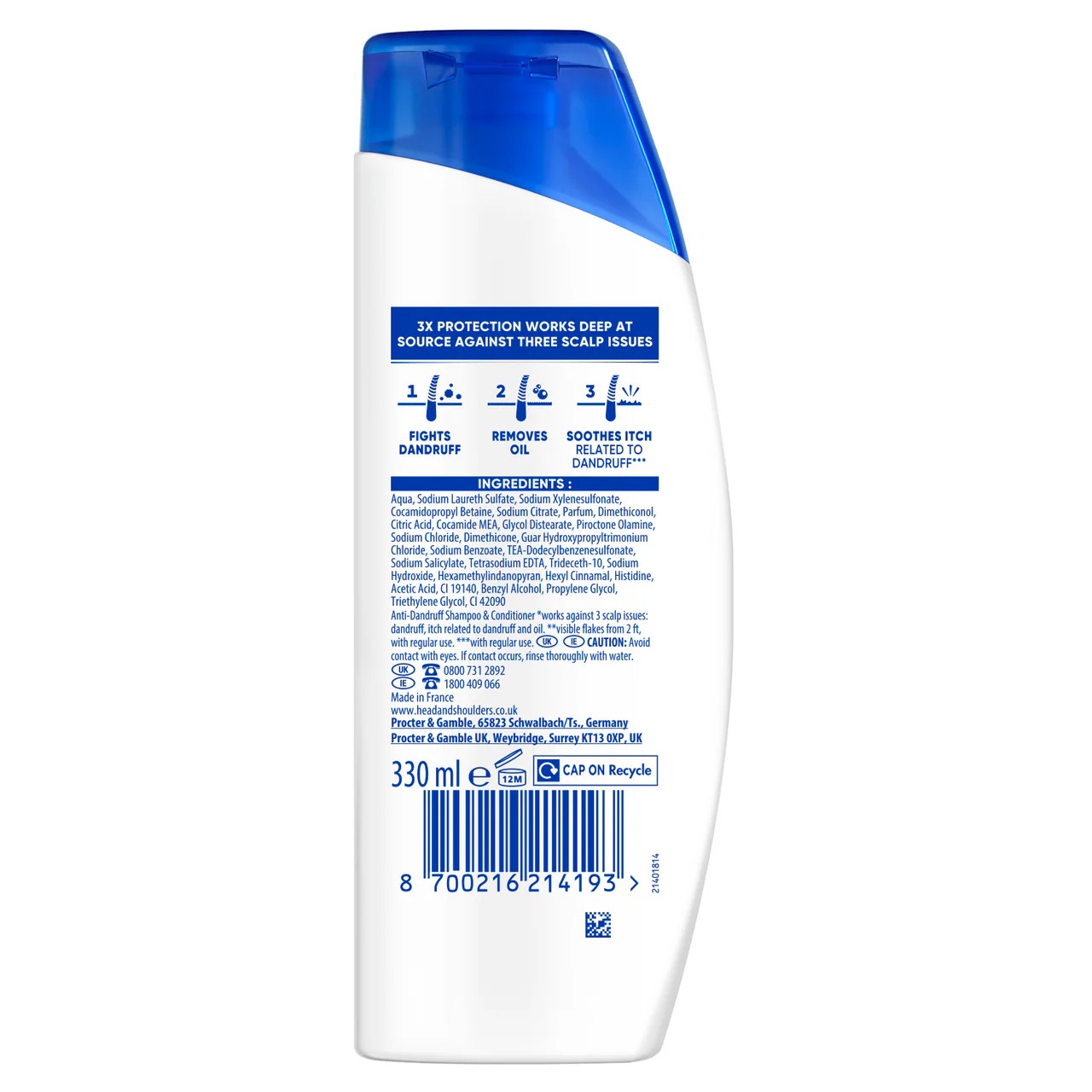 Head & Shoulders Apple Fresh 2in1 Shampoo 330ml - Image 2