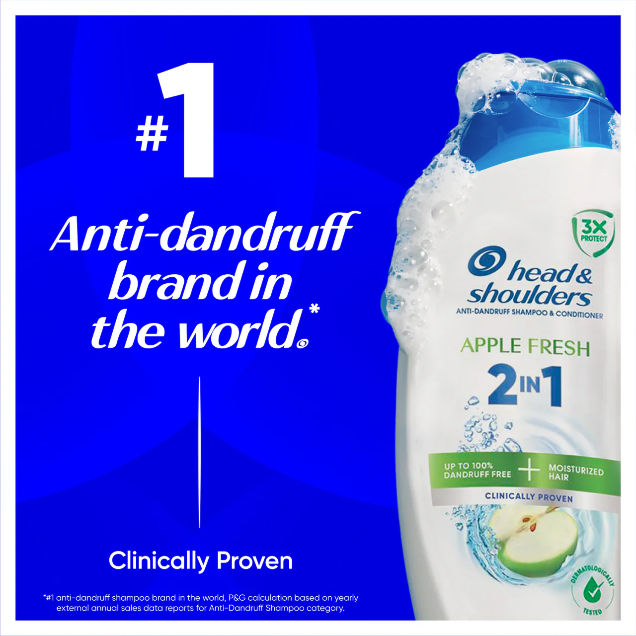 Head & Shoulders Apple Fresh 2in1 Shampoo 330ml - Image 3