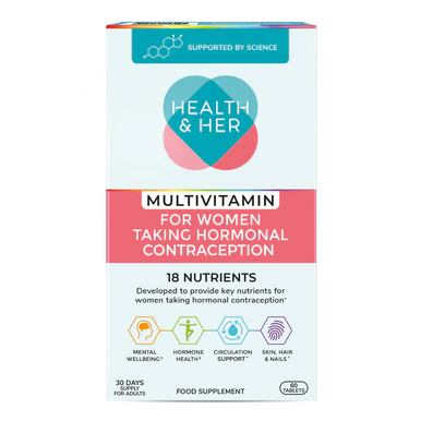 Health & Her Multivitamin for Women Taking Hormonal Contraception 60 Capsules