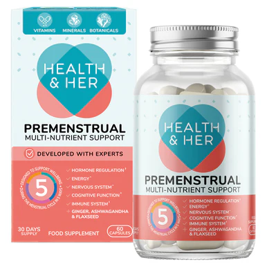 Health & Her Premenstrual Multi Nutrient Support Supplement 60 Capsules - Image 2