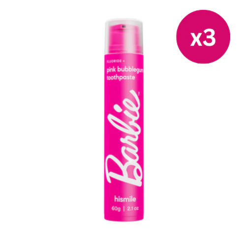 Hismile Barbie Pink Bubblegum Toothpaste x3