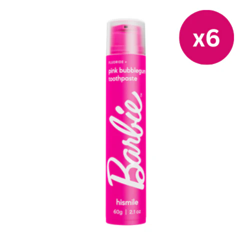 Hismile Barbie Pink Bubblegum Toothpaste x6