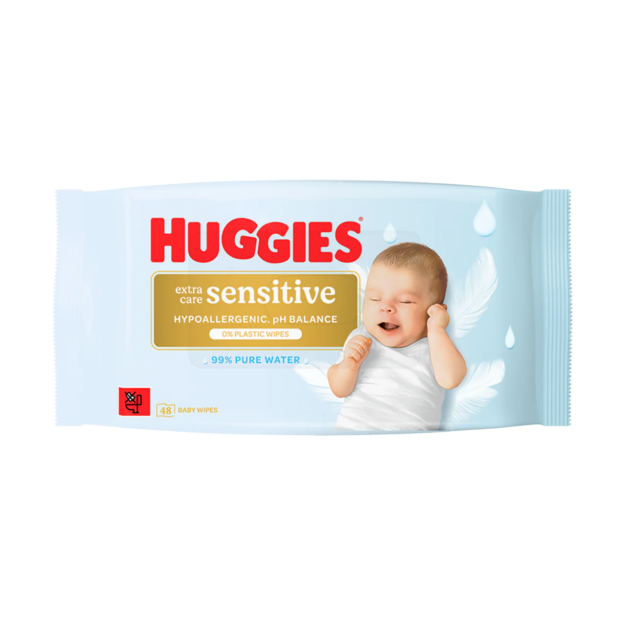 Huggies Pure Extra Sensitive Plastic Free Baby Wipes 48 Wipes - Image 3