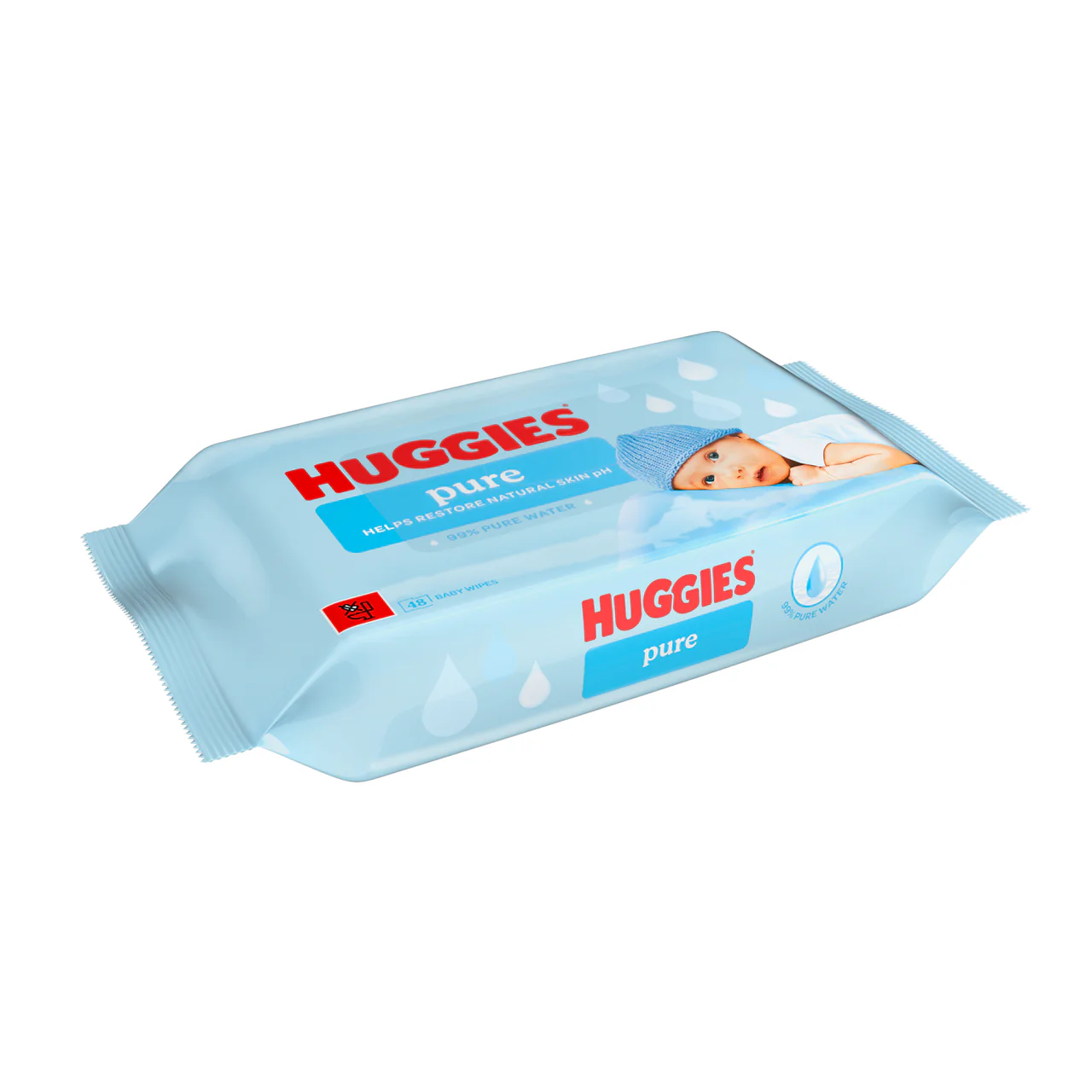 Huggies Pure Plastic Free Baby Wipes 48 Wipes - Image 3