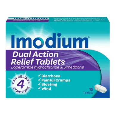 Imodium Dual Action Relief 12 Tablets