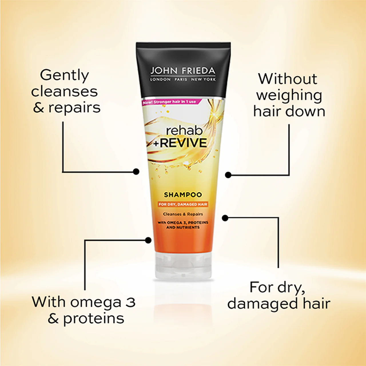 John Frieda Rehab & Revive Shampoo 250ml - Image 2