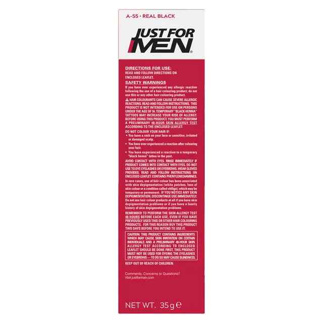 Just For Men Ultra Hair Dye Real Black A-55 - Image 2