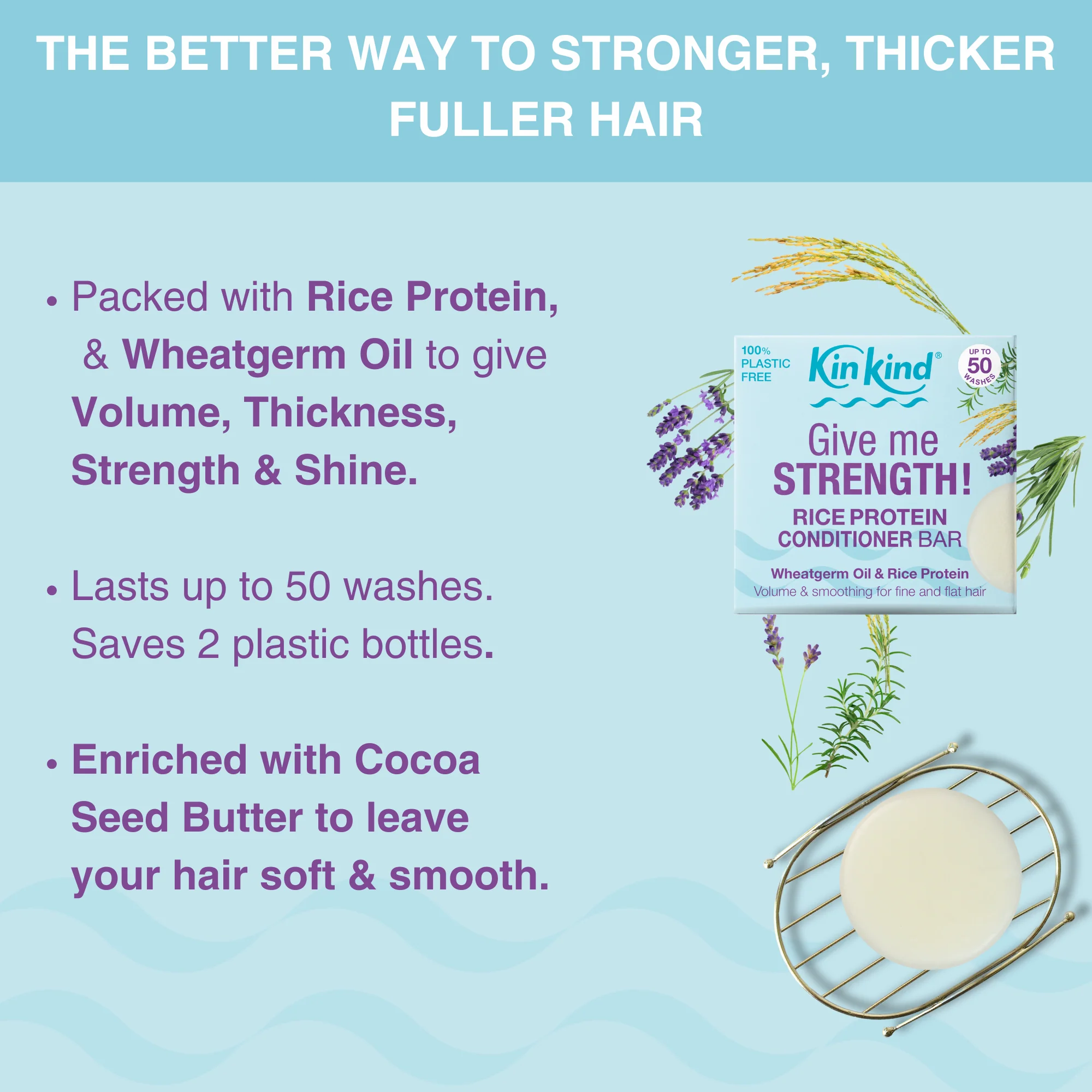 KinKind Give me STRENGTH! Conditioner Bar Rice Protein 40g - Image 2