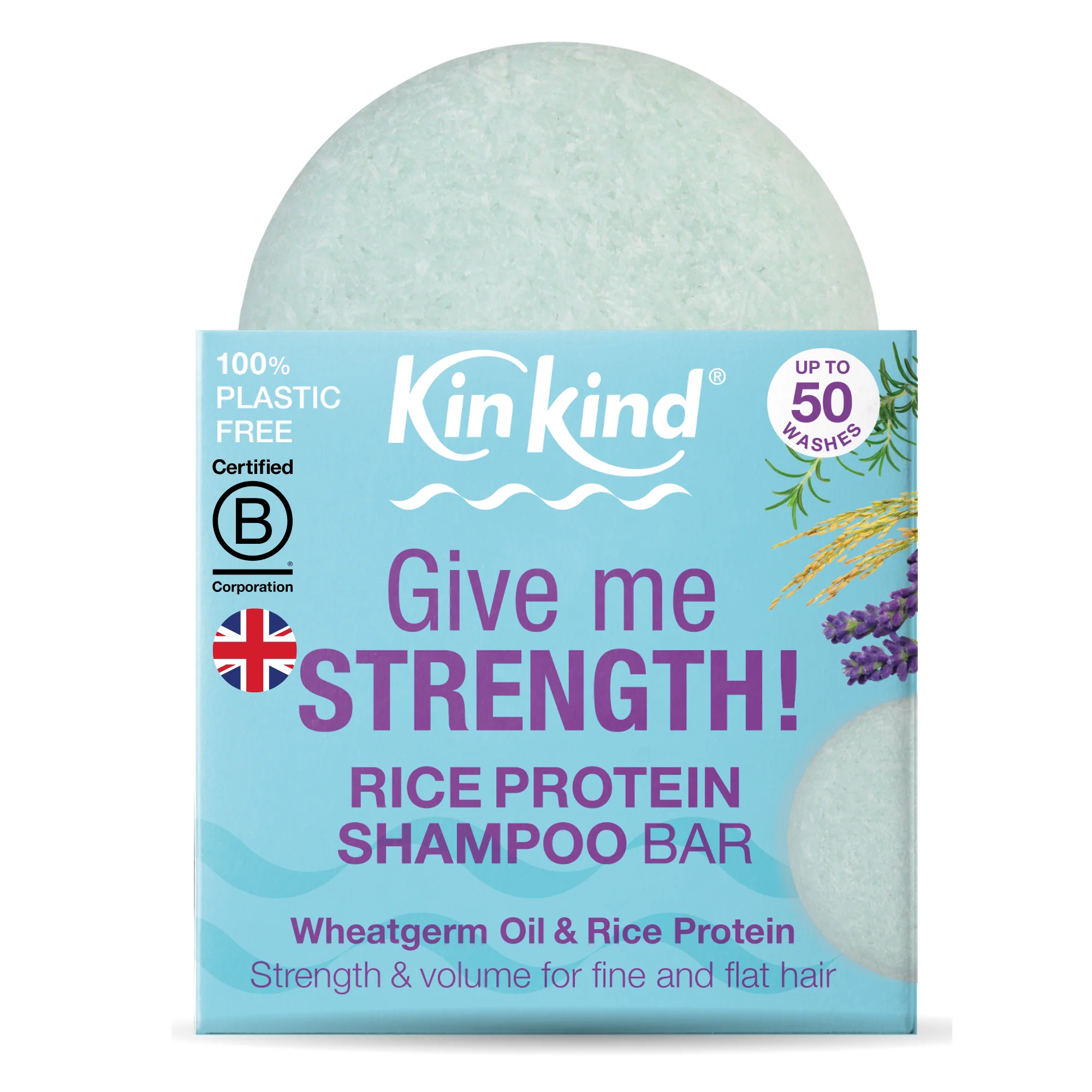 KinKind Give me STRENGTH! Shampoo Bar Rice Protein 50g