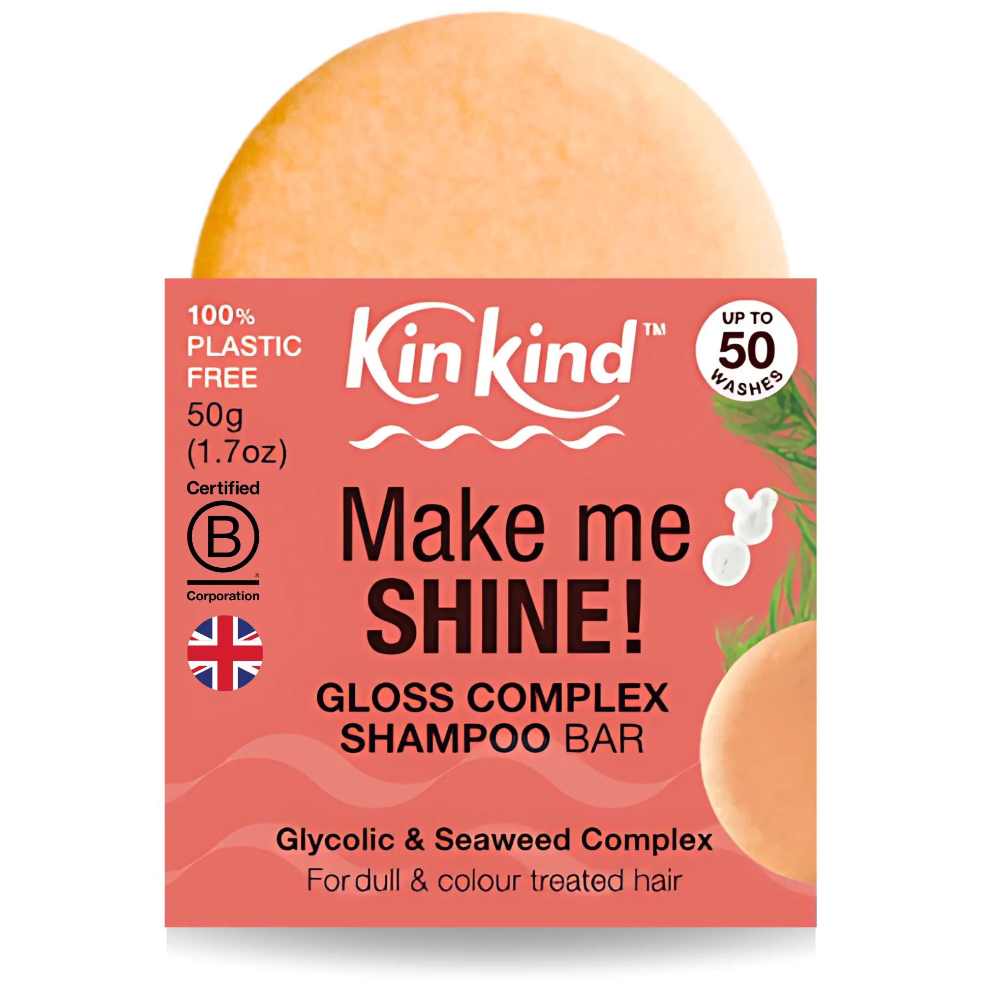 KinKind Make me SHINE! Gloss Complex Shampoo Bar Seaweed 50g