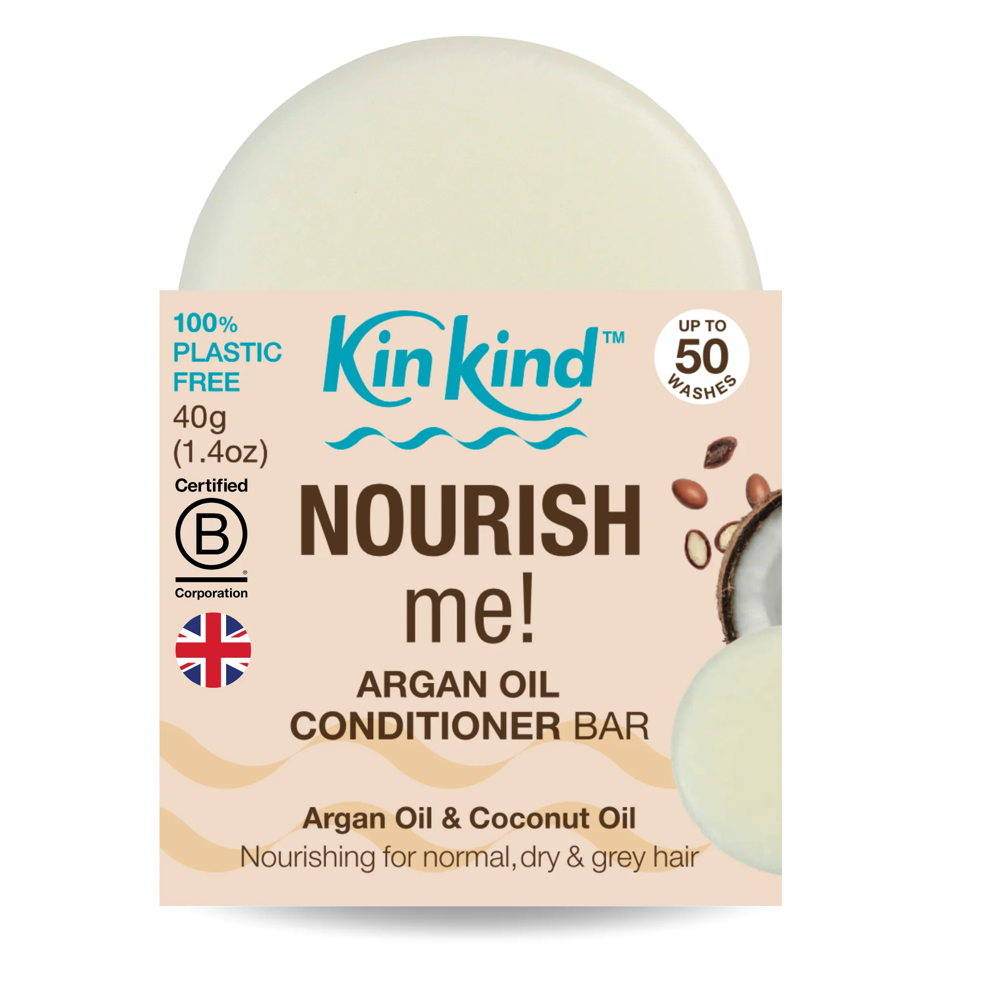 KinKind NOURISH me! Conditioner Bar Argan Oil 40g