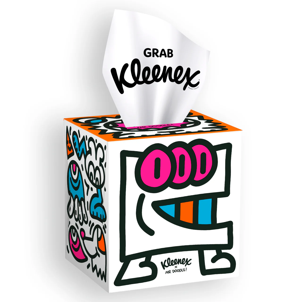 Kleenex Mr Doodle Limited Edition Cube Box 48 Tissues - Image 2