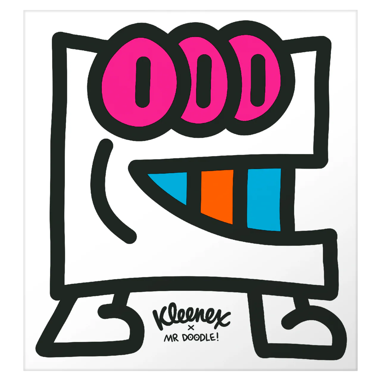 Kleenex Mr Doodle Limited Edition Cube Box 48 Tissues - Image 3
