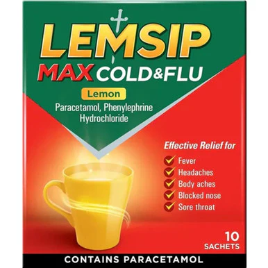 Lemsip Max Cold & Flu Lemon 10 Sachets