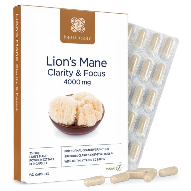 Healthspan Lion’s Mane Clarity & Focus 60 Capsules