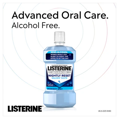 Listerine Advanced Nightly Reset Mouthwash Midnight Mint 500ml - Image 5