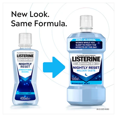 Listerine Advanced Nightly Reset Mouthwash Midnight Mint 500ml - Image 6