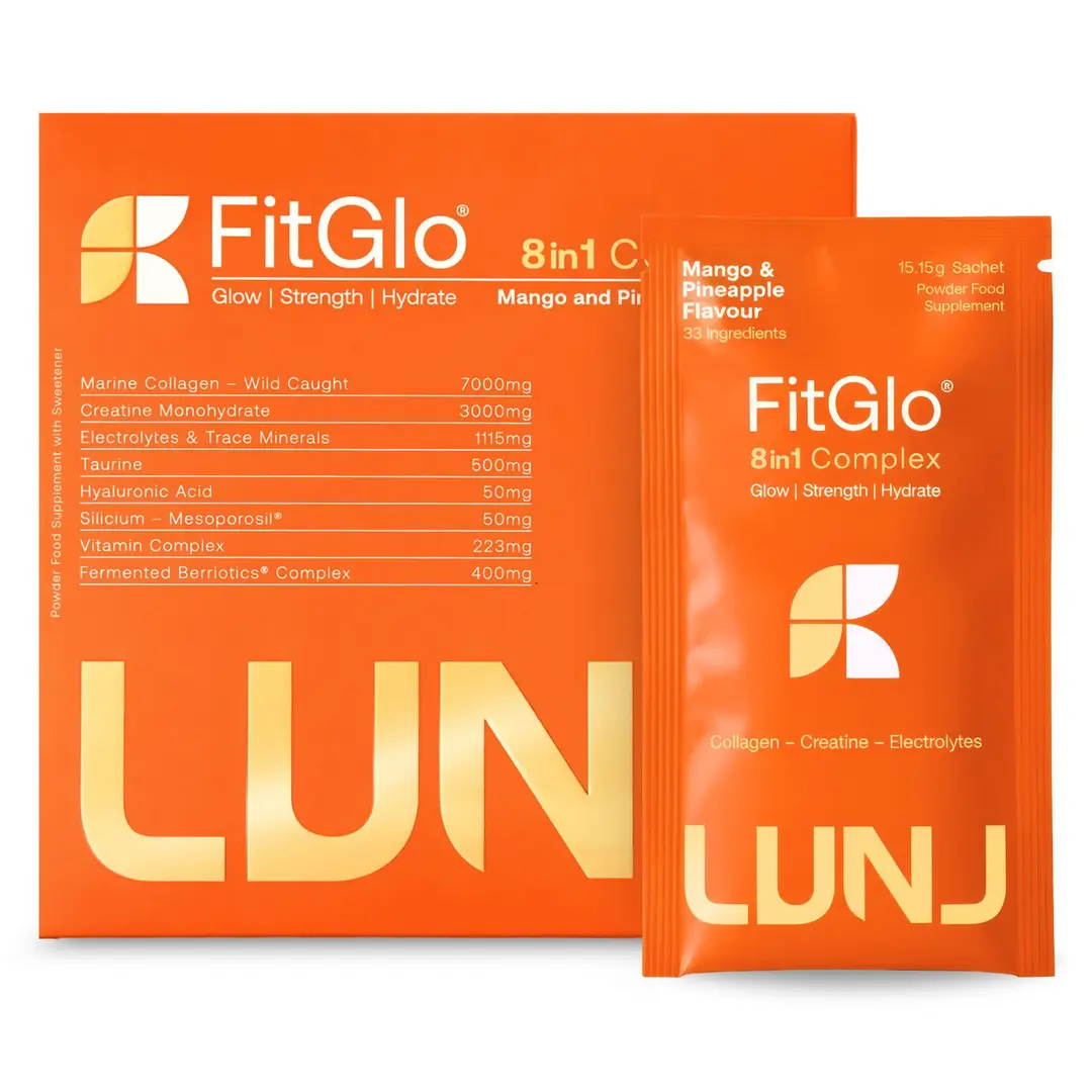 LUNJ FitGlo 8 in 1 Daily Complex - Mango & Pineapple Flavour 14 Sachets - Image 2