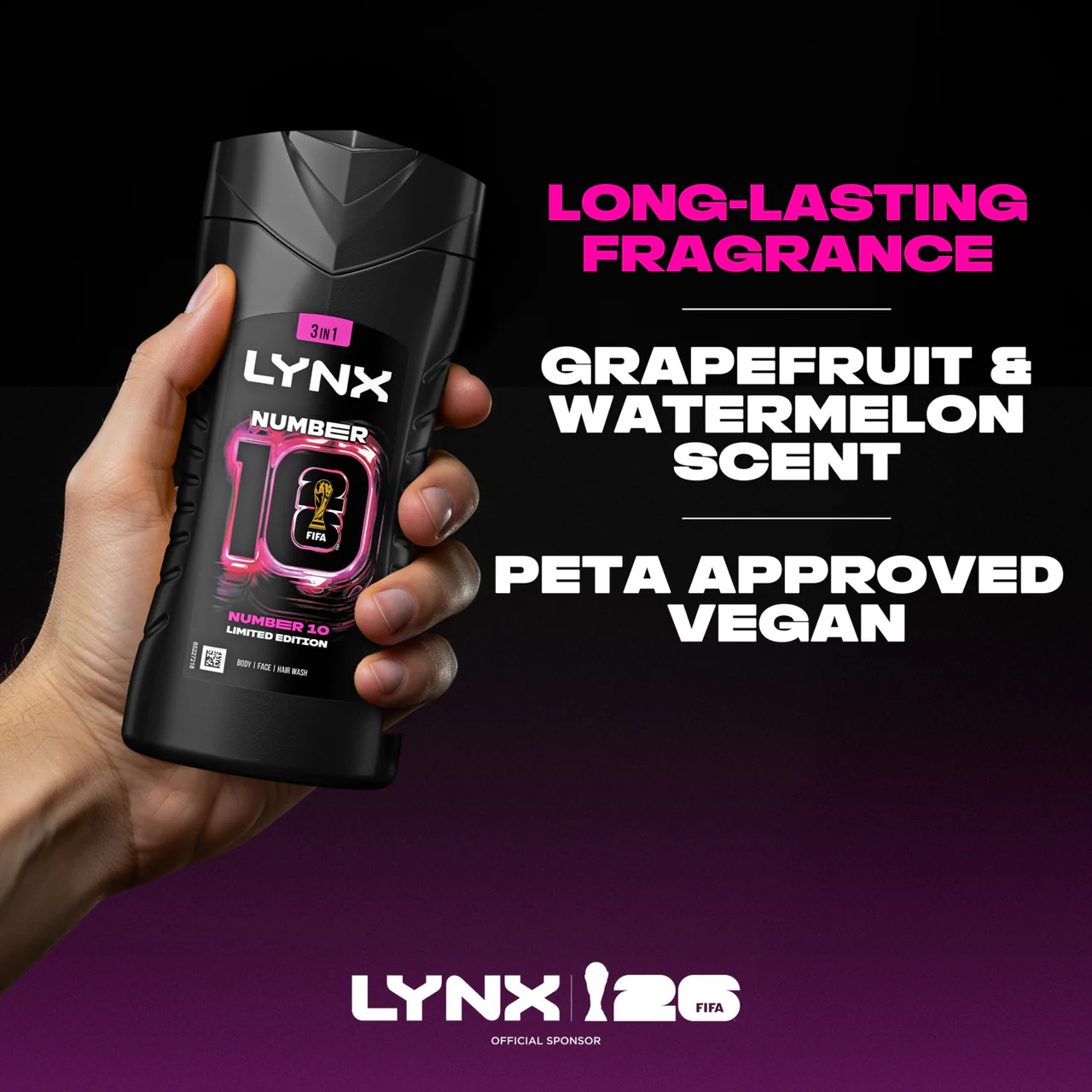 Lynx 3in1 Shower Gel Number 10 225ml - Image 3