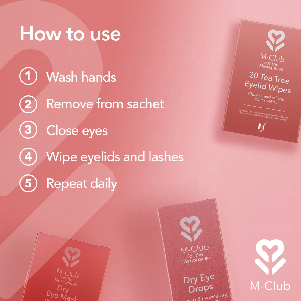 M-Club 20 Tea Tree Eyelid Wipes x20 - Image 2