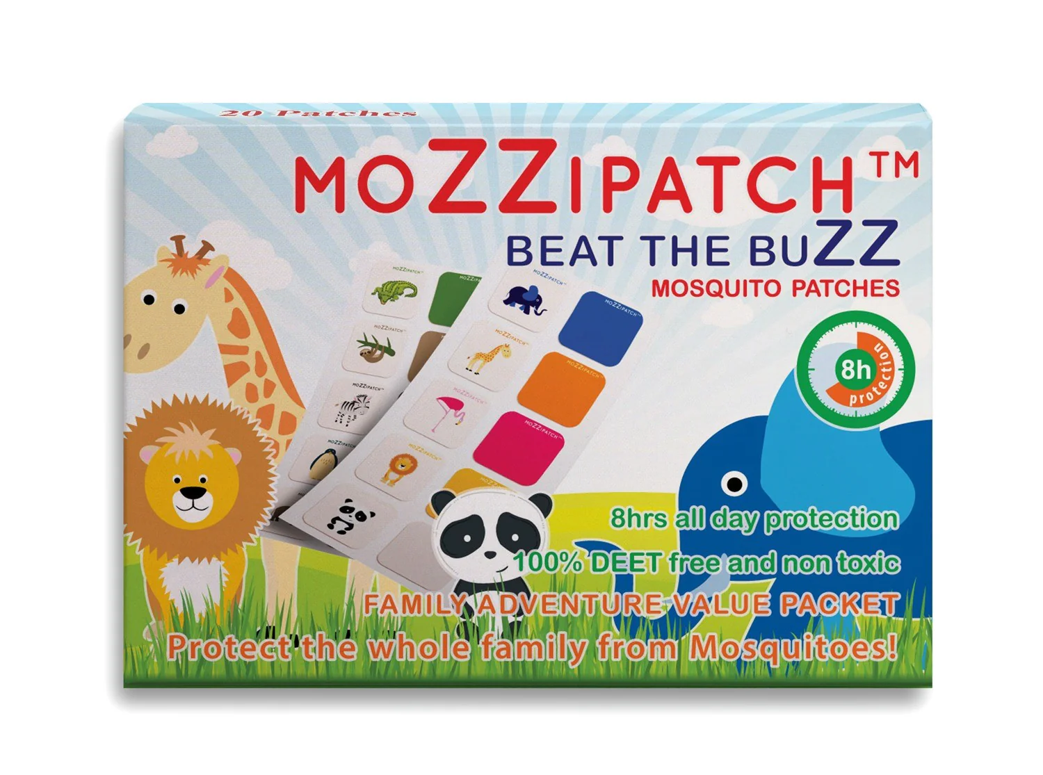 Mozzipatch 20 Stick on Anti-Mosquito Patches (Animal Adventure)