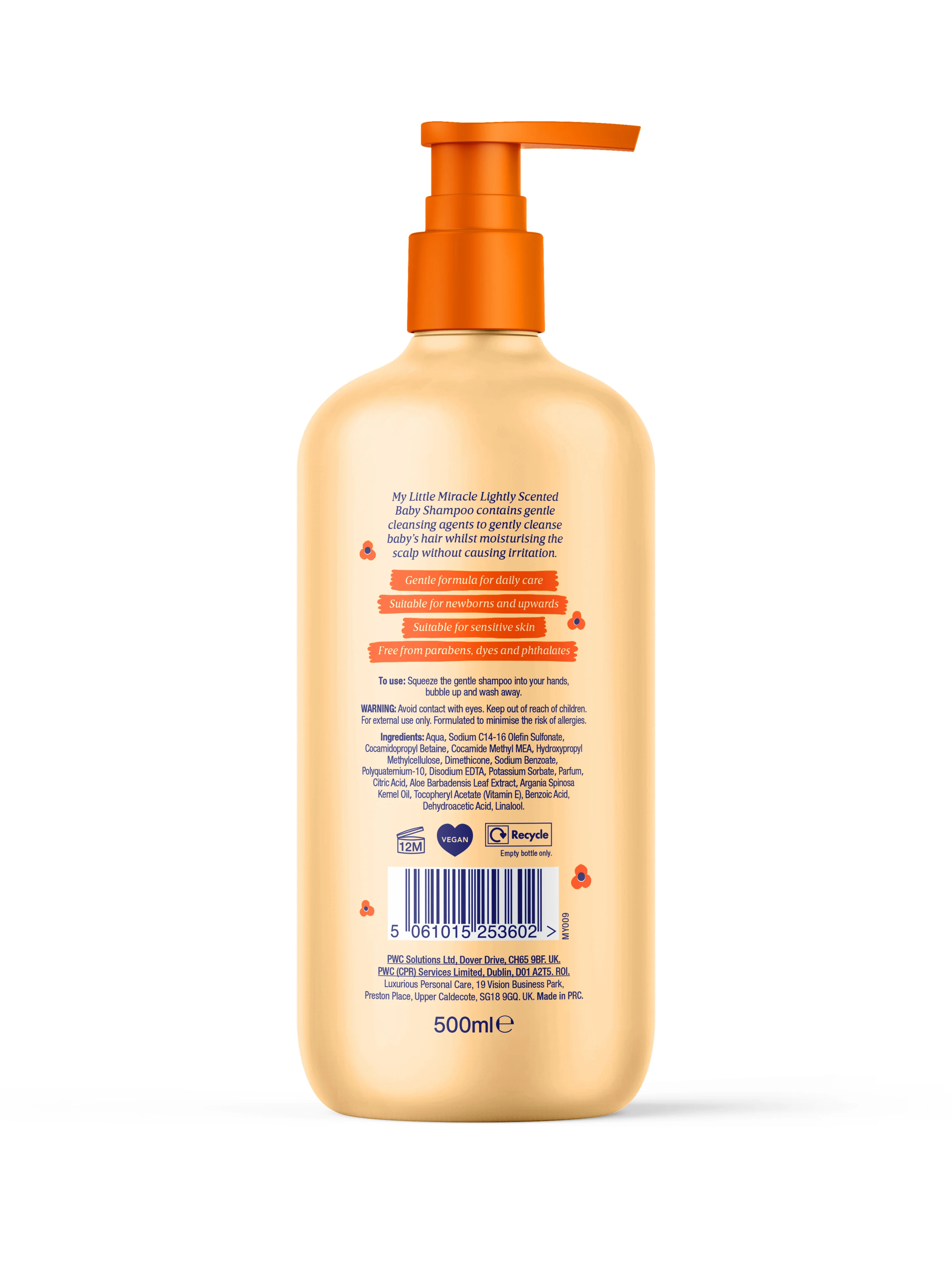 My Little Miracle Baby Shampoo & Pump 500ml - Image 2