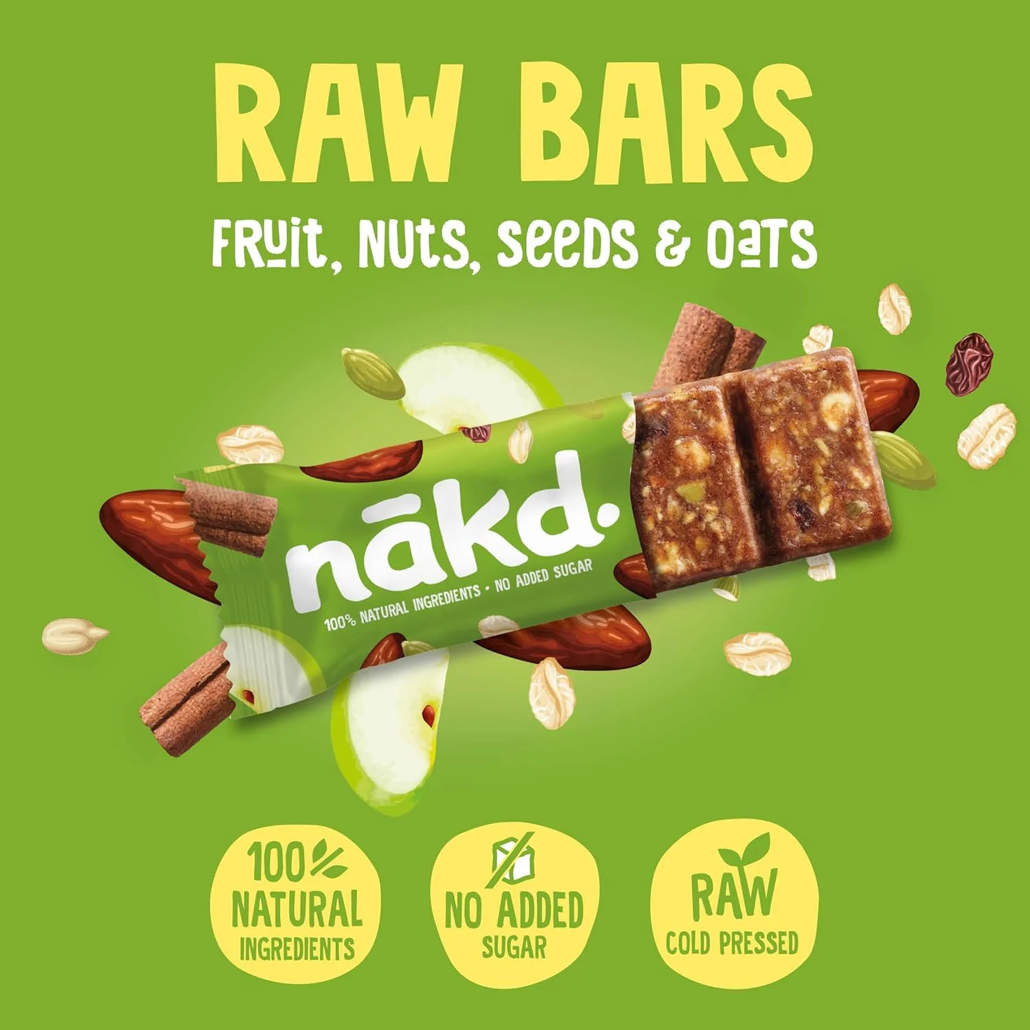Nakd. Fruit & Fibre Apple & Cinnamon 16x44g - Image 4