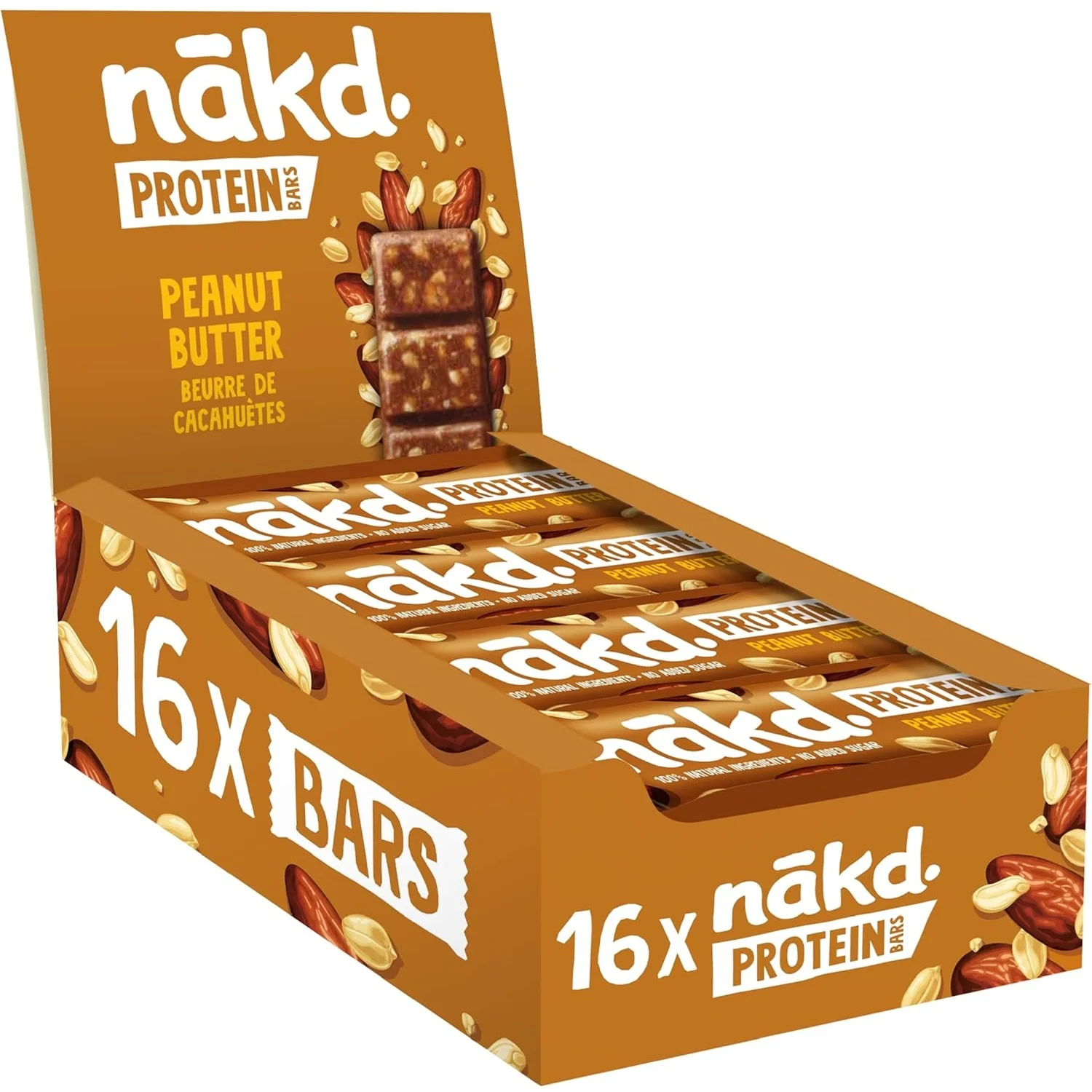 Nakd. Protein Bars Peanut Butter 16x45g