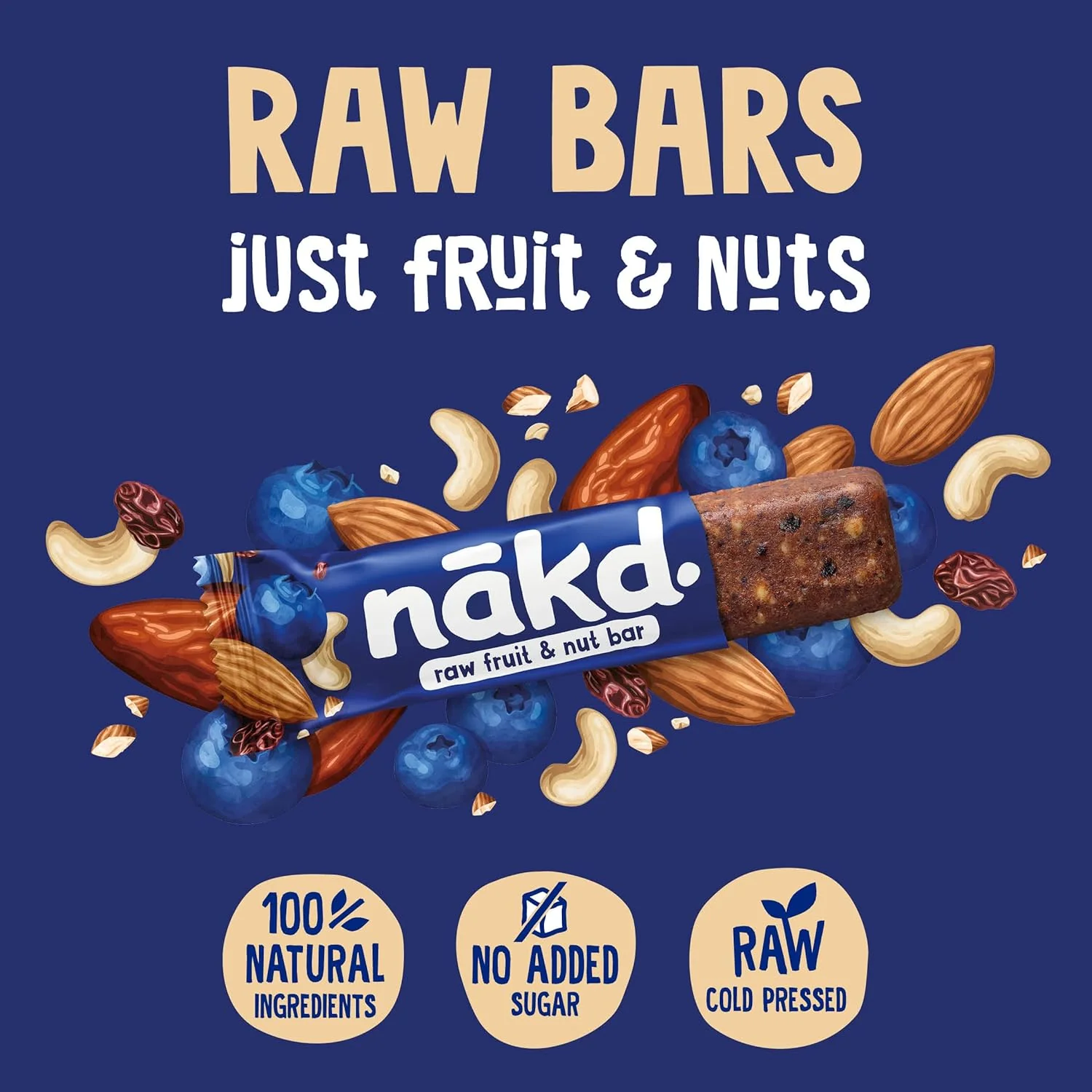 Nakd. Raw Fruit & Nut Bars Blueberry Muffin 18x35g - Image 4